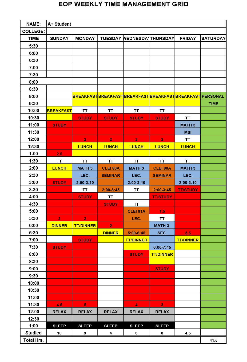 Time management Step 6